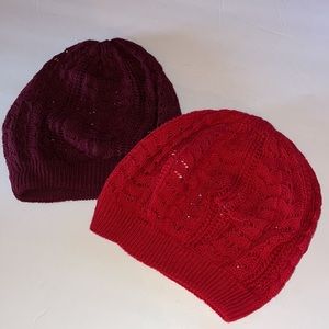 Pink & Burgundy Beanie